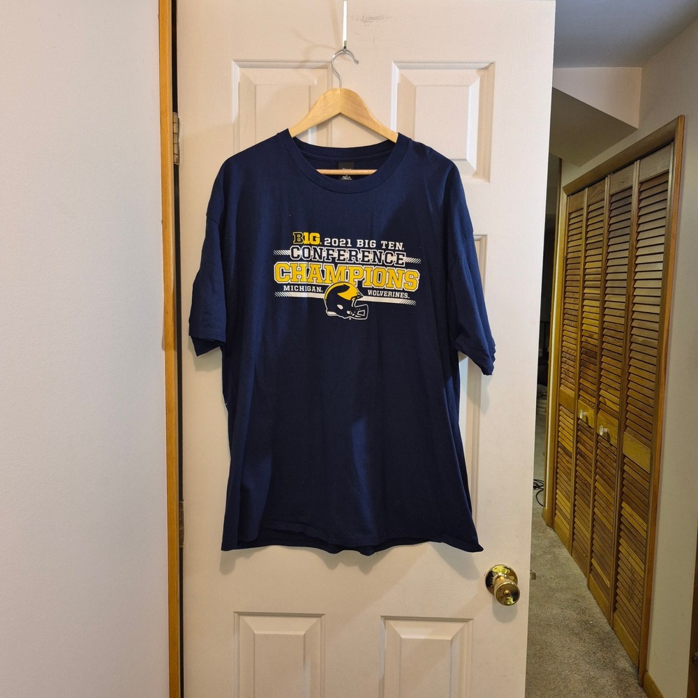 Michigan Wolverines 2021 Big Ten Conference Champions Navy Blue T-Shirt 2XL